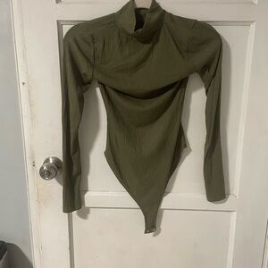 Forever 21 Khaki Ribbed Bodysuit